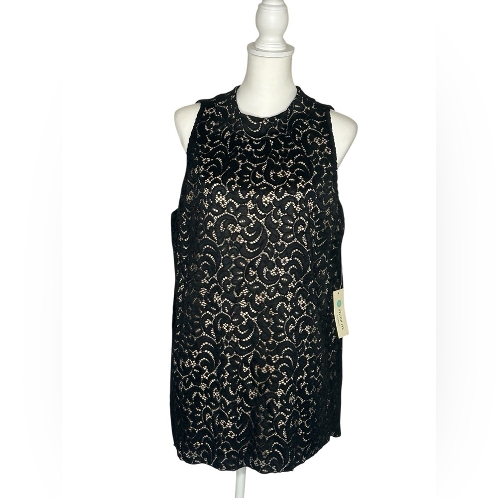 NWT Status Black Medina Lace Overlay sleeveless top whimsigoth Sz 1X moody